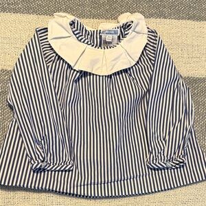 Jacadi Navy and White Striped Kids Blouse